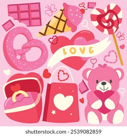 sticker pack of valentine theme