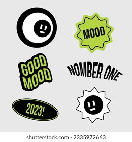 Sticker pack. Sticker vintage. Retro sticker. For illustration or merchandise.