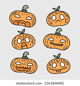 Sticker pack. Sticker vintage. Retro sticker. For illustration or merchandise Halloween edition.