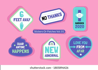 Sticker Pack Vol 01. Stand out with stickers. Trendy design. Multipupose template.