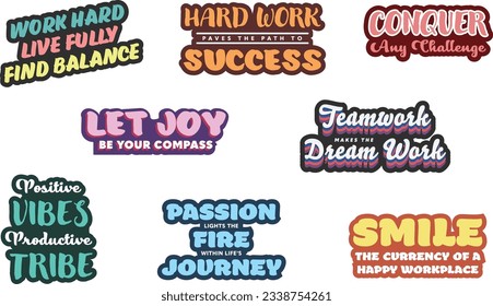 Sticker pack for workplace positivity.