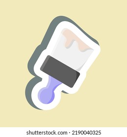 Sticker Paint Brush. suitable for building symbol. simple design editable. design template vector. simple illustration