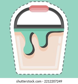 Sticker Paint Bucket. suitable for Paint Art Tools symbol. simple design editable. design template vector. simple illustration
