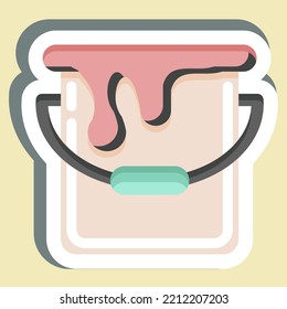 Sticker Paint Can. suitable for Paint Art Tools symbol. simple design editable. design template vector. simple illustration