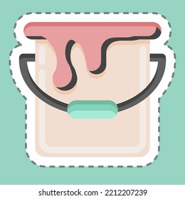 Sticker Paint Can. suitable for Paint Art Tools symbol. simple design editable. design template vector. simple illustration