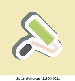 Sticker Paint Roller. suitable for building symbol. simple design editable. design template vector. simple illustration