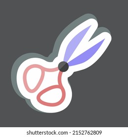 Sticker Pair of Scissors 2. suitable for Tailor symbol. simple design editable. design template vector. simple symbol illustration