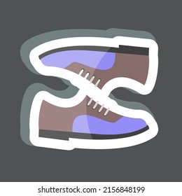 Sticker Pair of Shoes. suitable for men accessories symbol. simple design editable. design template vector. simple symbol illustration