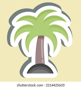 Sticker Palm. suitable for Summer symbol. simple design editable. design template vector. simple illustration