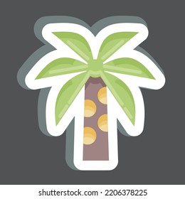 Sticker Palm Tree. related to Thailand symbol. simple design editable. simple illustration. simple vector icons. World Travel tourism. Thai