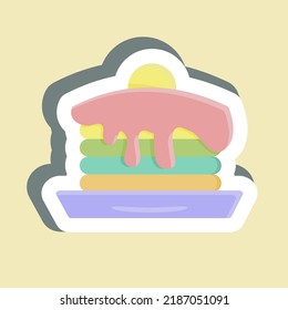 Sticker Pancake. suitable for Bakery symbol. simple design editable. design template vector. simple illustration