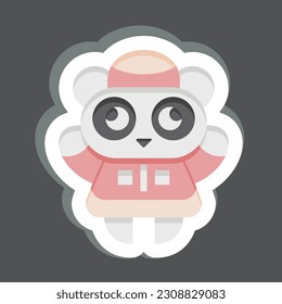 Sticker Panda. related to Chinese New Year symbol. simple design editable