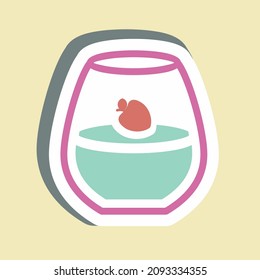 Sticker Panna Cotta - Simple illustration,Editable stroke,Design template vector, Good for prints, posters, advertisements, announcements, info graphics, etc.