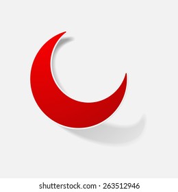 Sticker paper products realistic element design illustration moon