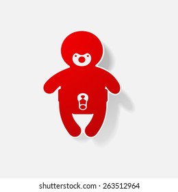 Sticker paper products realistic element design illustration infant
