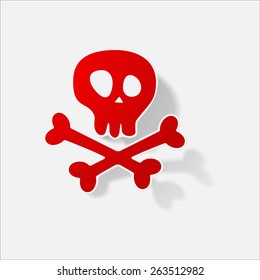 Sticker paper products realistic element design illustration skull