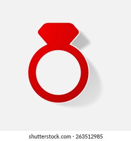 Sticker paper products realistic element design illustration ring