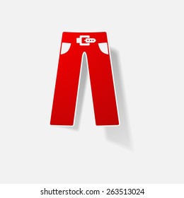 Sticker paper products realistic element design illustration pants