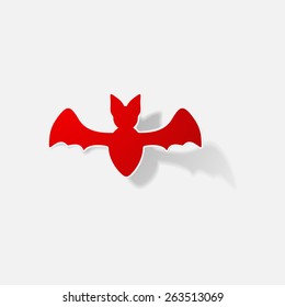 Sticker paper products realistic element design illustration bat