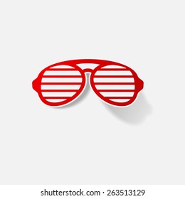 Sticker paper products realistic element design illustration glasses