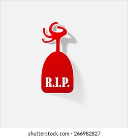 Sticker paper products realistic element design illustration grave, headstone