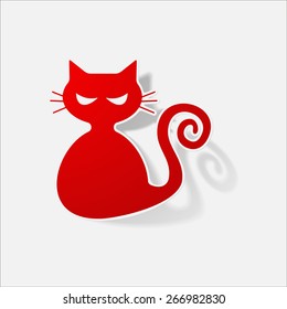 Sticker paper products realistic element design illustration cat