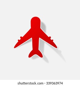 Sticker paper products realistic element design illustration airplane