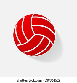 Sticker paper products realistic element design illustration volleyball