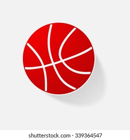 Sticker paper products realistic element design illustration basketball
