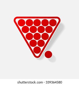 Sticker paper products realistic element design illustration billiard pyramid
