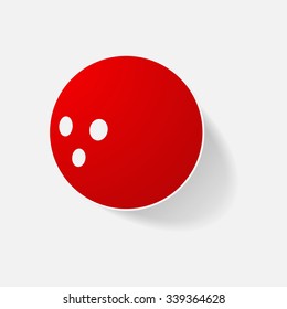 Sticker paper products realistic element design illustration bowling