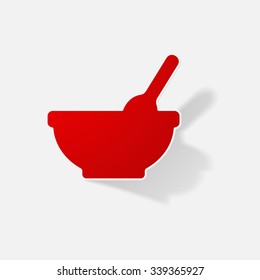 Sticker paper products realistic element design illustration children's dishes