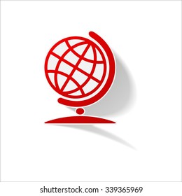 Sticker paper products realistic element design illustration globe