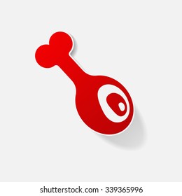 Sticker paper products realistic element design illustration chicken legs