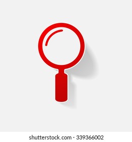 Sticker paper products realistic element design illustration magnifier