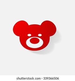 Sticker paper products realistic element design illustration teddy bear