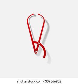Sticker paper products realistic element design illustration forceps dentist