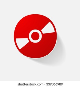 Sticker paper products realistic element design illustration disc