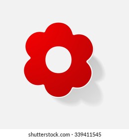 Sticker paper products realistic element design illustration flower