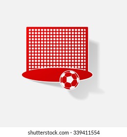 Sticker paper products realistic element design illustration soccer ball gates