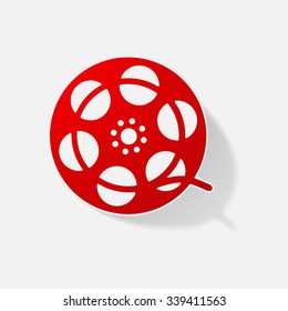 Sticker paper products realistic element design illustration reel of film
