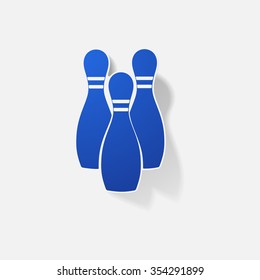 Sticker paper products realistic element design illustration bowling