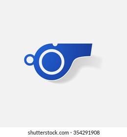 Sticker paper products realistic element design illustration whistle