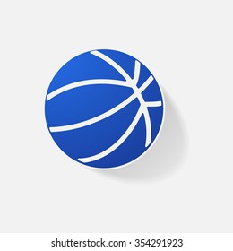 Sticker paper products realistic element design illustration basketball