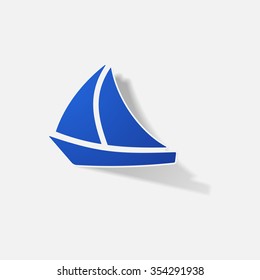 Sticker paper products realistic element design illustration boat