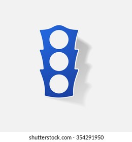 Sticker paper products realistic element design illustration traffic light 