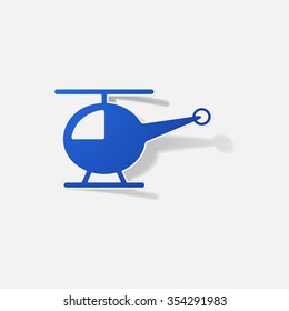 Sticker paper products realistic element design illustration helicopter