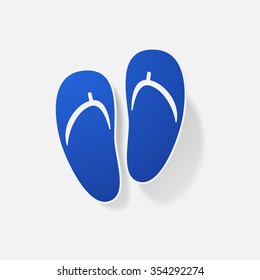 Sticker paper products realistic element design illustration Sandals