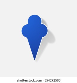 Sticker paper products realistic element design illustration ice cream