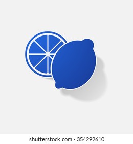 Sticker paper products realistic element design illustration lemon